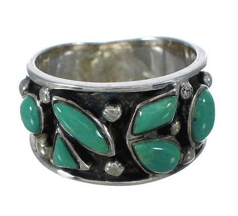 Southwest Turquoise Authentic Sterling Silver Ring Size 4-1/2 YX90760